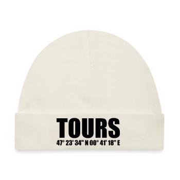 Tours Koordinaten - Baby Premium Organic Mütze - Naturweiß - Vorne