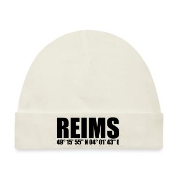 Reims Koordinaten - Baby Premium Organic Mütze - Naturweiß - Vorne