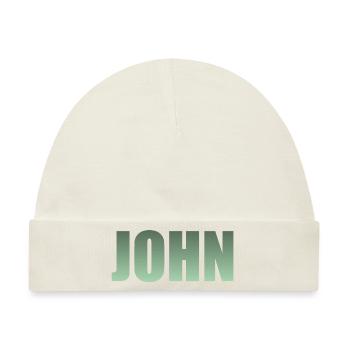Vorname: John grün - Baby Premium Organic Mütze - Naturweiß - Vorne