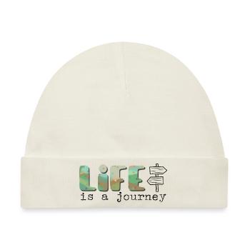 Life is a journey - Das Leben ist eine Reise - Baby Premium Organic Mütze - Naturweiß - Vorne
