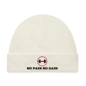 NO PAIN NO GAIN - Baby Premium Organic Mütze - Naturweiß - Vorne