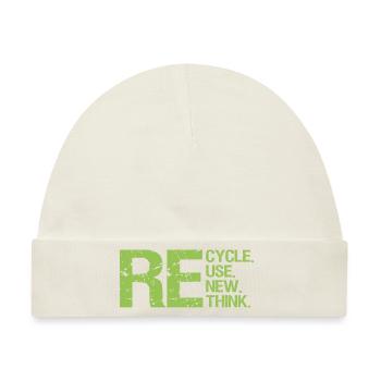 ReCycle ReUse ReNew ReThink - Baby Premium Organic Mütze - Naturweiß - Vorne