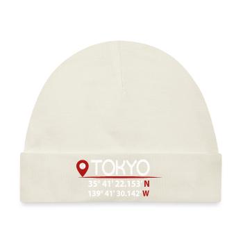 GPS-Koordinaten von TOKIO - Baby Premium Organic Mütze - Naturweiß - Vorne