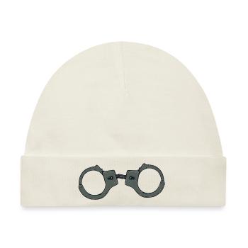 Handschellenarmband Polizei Handschelle Menote 1309 A - Baby Premium Organic Mütze - Naturweiß - Vorne