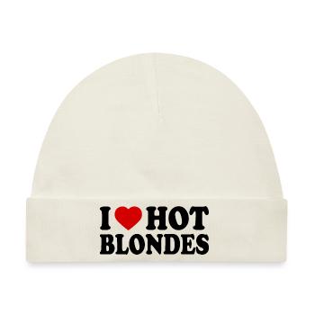 I love hot blondes - Baby Premium Organic Mütze - Naturweiß - Vorne