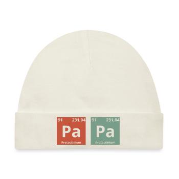 Papa Periodensystem - Baby Premium Organic Mütze - Naturweiß - Vorne