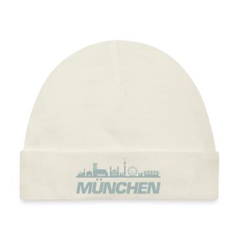 münchen skyline - Baby Premium Organic Mütze - Naturweiß - Vorne