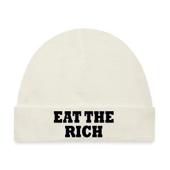 Eat the rich - Baby Premium Organic Mütze - Naturweiß - Vorne