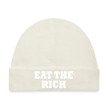 Eat the rich - Baby Premium Organic Mütze - Naturweiß - Vorne