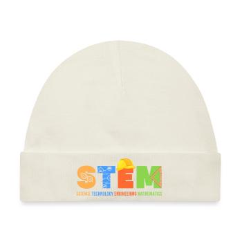 Science Technology Engineering Mathematics - Baby Premium Organic Mütze - Naturweiß - Vorne