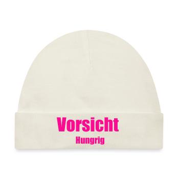 Vorsicht hungrig - Baby Premium Organic Mütze - Naturweiß - Vorne