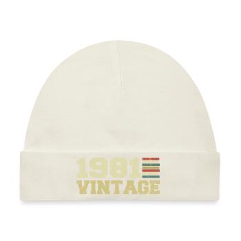 1981 Geburtstagsgeschenk 1981 Jahrgang 1981 Geschenk - Baby Premium Organic Mütze - Naturweiß - Vorne