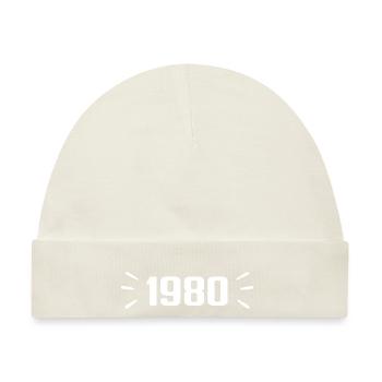 1980 - Geburtstagsgeschenk 1980 - Baby Premium Organic Mütze - Naturweiß - Vorne