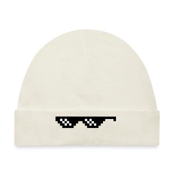 thug brille gangster cool geschenk pixelbrille - Baby Premium Organic Mütze - Naturweiß - Vorne