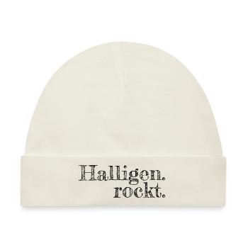 Halligen rockt - Textdesign mit Stadtnamen - Baby Premium Organic Mütze - Naturweiß - Vorne
