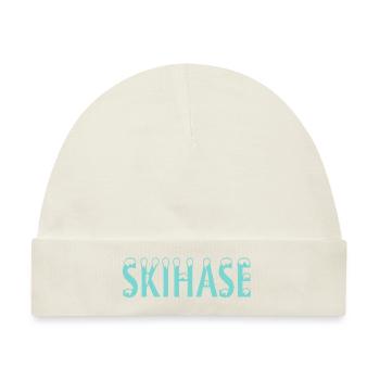 Skihase Ski - Baby Premium Organic Mütze - Naturweiß - Vorne