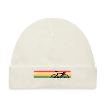 Fahrrad Retro Vintage Radfahrer - Baby Premium Organic Mütze - Naturweiß - Vorne