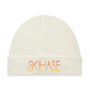 Skihase Ski Geschenkidee - Baby Premium Organic Mütze - Naturweiß - Vorne
