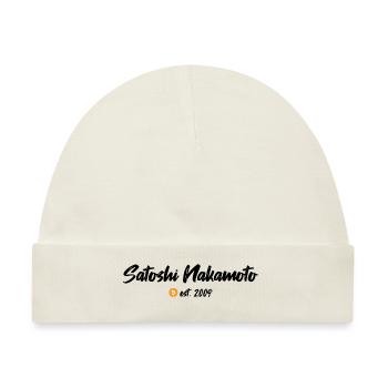 Satoshi Nakamoto est. 2009 Blockchain Bitcoin - Baby Premium Organic Mütze - Naturweiß - Vorne