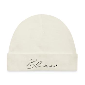 Name Elisa - Baby Premium Organic Mütze - Naturweiß - Vorne