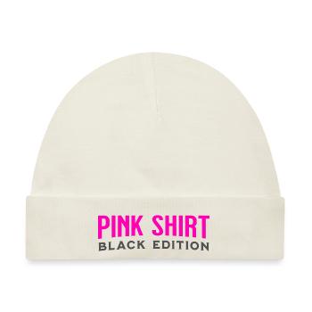 Pink Shirt - Black Edition: Witziges Design - Baby Premium Organic Mütze - Naturweiß - Vorne