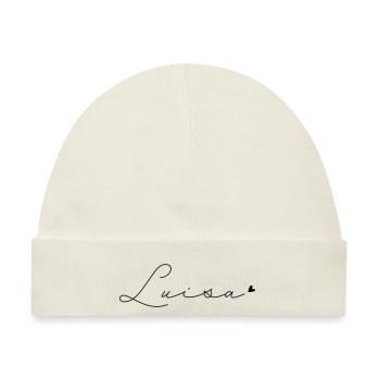 Name Luisa - Baby Premium Organic Mütze - Naturweiß - Vorne