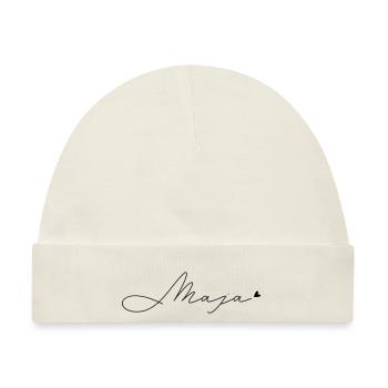 Name Maja - Baby Premium Organic Mütze - Naturweiß - Vorne