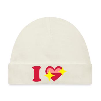 I love - Baby Premium Organic Mütze - Naturweiß - Vorne
