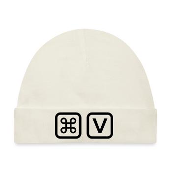 Paste - Vater Sohn Shirt - Baby Premium Organic Mütze - Naturweiß - Vorne
