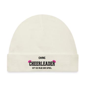 CheerleaderCollection Nur ein Spiel | Schwarz qUv - Baby Premium Organic Mütze - Naturweiß - Vorne