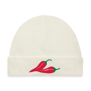 Chilli Chilischote scharf - Baby Premium Organic Mütze - Naturweiß - Vorne