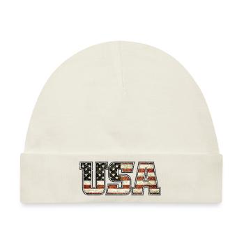 USA Typo Flag (oldstyle) - Baby Premium Organic Mütze - Naturweiß - Vorne