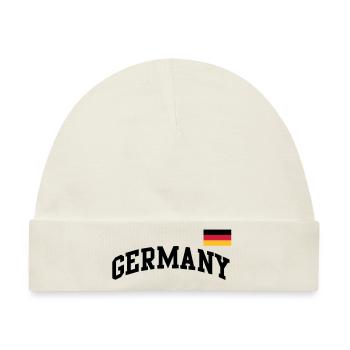 Deutschland Flagge - Germany-BRD-Fahne-Flagge - Baby Premium Organic Mütze - Naturweiß - Vorne