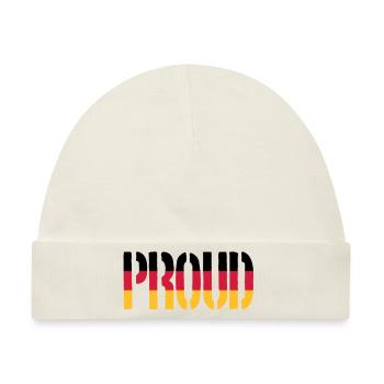 PROUD Deutschland Flagge, stolz sein auf Deutsch - Baby Premium Organic Mütze - Naturweiß - Vorne