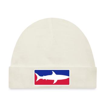 rot blau sport hai button rahmen schild schwarz sc - Baby Premium Organic Mütze - Naturweiß - Vorne