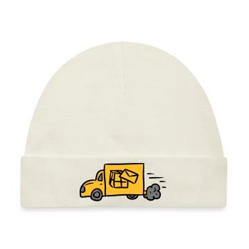 Post Paketdienst Lieferwagen Zusteller Delivery - Baby Premium Organic Mütze - Naturweiß - Vorne
