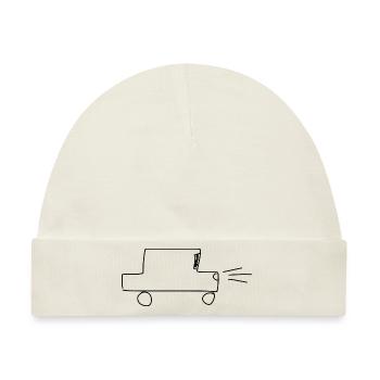 Auto Fahrzeug - Baby Premium Organic Mütze - Naturweiß - Vorne