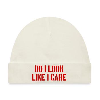 Do i look like i care? Kein Interesse! Nein danke! - Baby Premium Organic Mütze - Naturweiß - Vorne