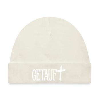 Getauft Taufe Christentum - Baby Premium Organic Mütze - Naturweiß - Vorne