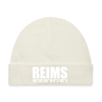 Reims Koordinaten - Baby Premium Organic Mütze - Naturweiß - Vorne