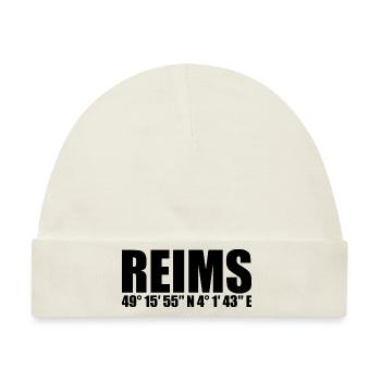 Reims Koordinaten - Baby Premium Organic Mütze - Naturweiß - Vorne