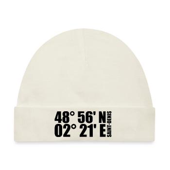 Saint-Denis Koordinaten - Baby Premium Organic Mütze - Naturweiß - Vorne