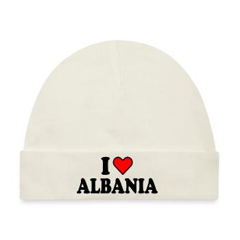 Albanien - Baby Premium Organic Mütze - Naturweiß - Vorne
