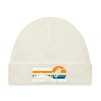 Snowboarder Schnee Piste - Baby Premium Organic Mütze - Naturweiß - Vorne