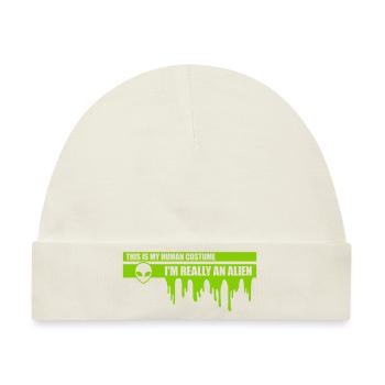 human costume alien Zitat - Baby Premium Organic Mütze - Naturweiß - Vorne