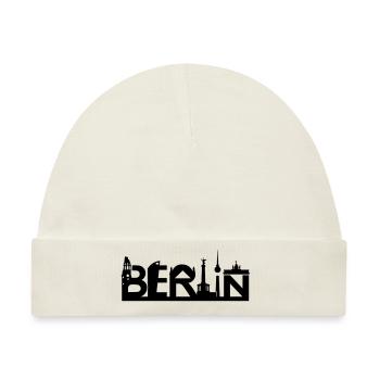 Berlin Skyline mit Sehenswürdigkeiten - Baby Premium Organic Mütze - Naturweiß - Vorne