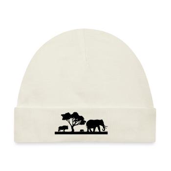 Safari Zoo Animal Safari Zoo - Baby Premium Organic Mütze - Naturweiß - Vorne