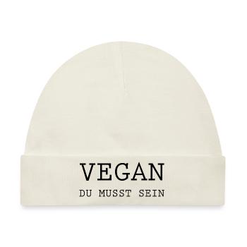 Vegan Veggie - Baby Premium Organic Mütze - Naturweiß - Vorne