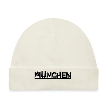 München Skyline mit Sehenswürdigkeiten - Baby Premium Organic Mütze - Naturweiß - Vorne