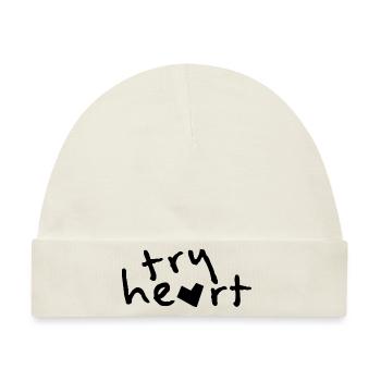 try heart - Baby Premium Organic Mütze - Naturweiß - Vorne